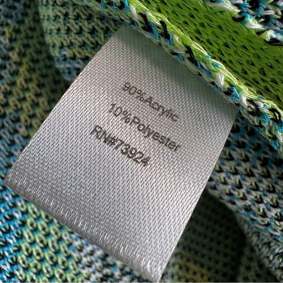 Ming Wang Knit Blazer Blue Green Black White Size XL - Picture 10 of 12